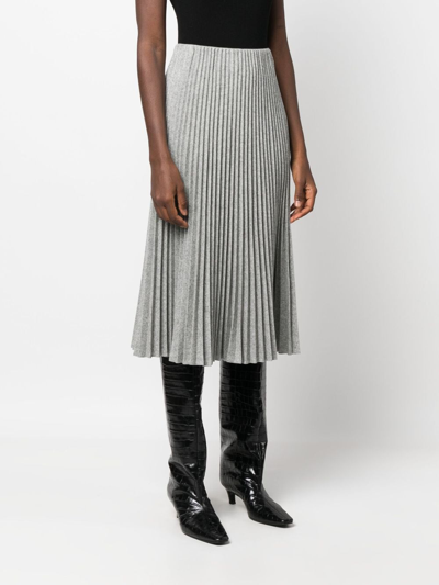 Shop Ermanno Scervino Fully-pleated A-line Skirt In Grey