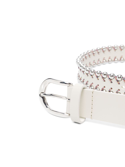 Shop Isabel Marant Bead-embellished Buckle-fastening Belt In Neutrals