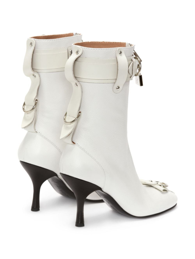 Jw Anderson Padlock Ankle Boots In White