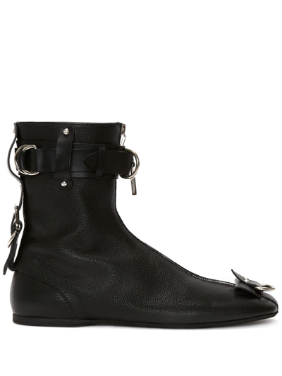 Shop Jw Anderson Padlock Ankle Boots In Black