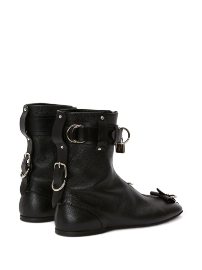 Shop Jw Anderson Padlock Ankle Boots In Black