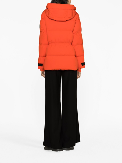 Woolrich Matt Hooded Down Jacket In Orange