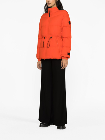 Woolrich Matt Hooded Down Jacket In Orange