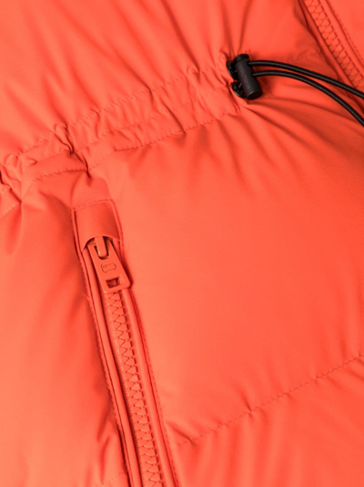 Woolrich Matt Hooded Down Jacket In Orange