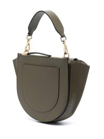 Shop Wandler Mini Hortensia Leather Shoulder Bag In Green