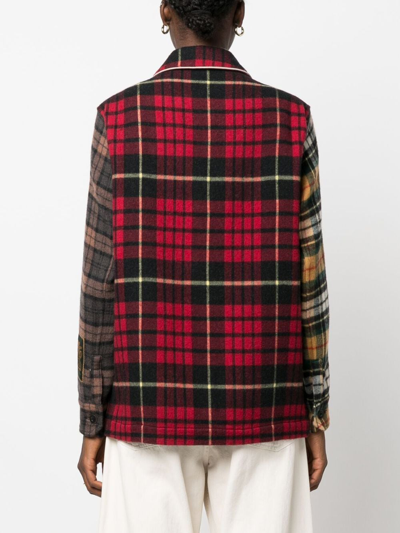 Shop Pierre-louis Mascia Check-print Wool Shirt Jacket In Brown