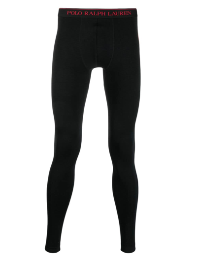 Shop Polo Ralph Lauren Logo-waistband Stretch-design Leggings In Black