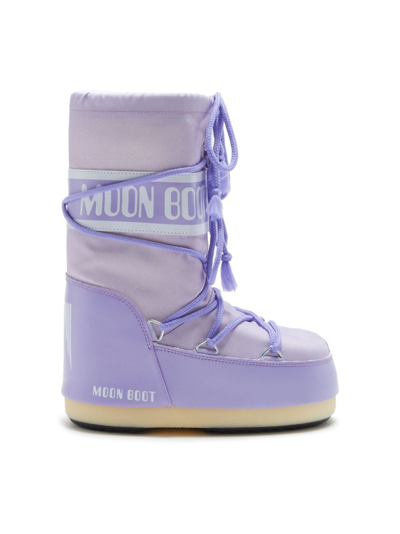 Shop Moon Boot Icon Logo-tape Snow Boots In Purple