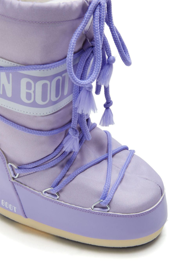 Shop Moon Boot Icon Logo-tape Snow Boots In Purple