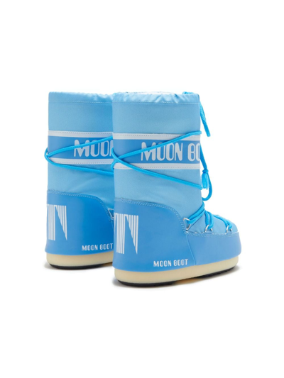 Shop Moon Boot Icon Logo-tape Snow Boots In Blue