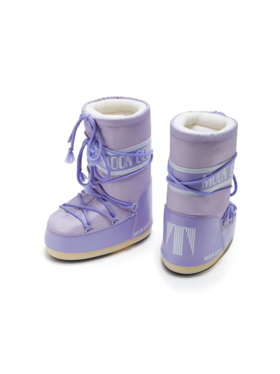 Shop Moon Boot Icon Logo-tape Snow Boots In Purple