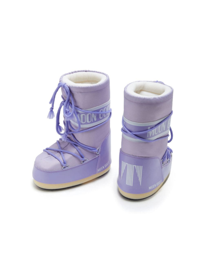 Moon Boot Icon Logo-tape Snow Boots In Purple