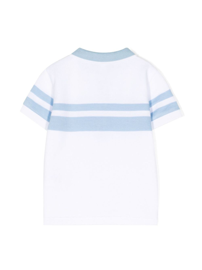 Shop Tartine Et Chocolat Logo-patch Cotton Polo Shirt In White