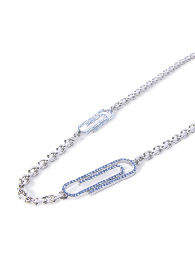 Shop Off-white Paperclip Cable-link Necklace In Silver
