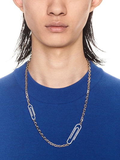 Shop Off-white Paperclip Cable-link Necklace In Silver