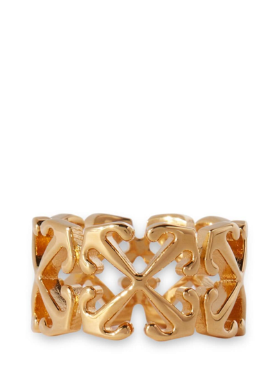 Shop Off-white Arrow-motif Ring In Gold