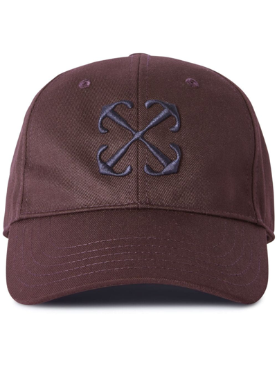 Shop Off-white Arrows-logo Baseball Cap In Purple