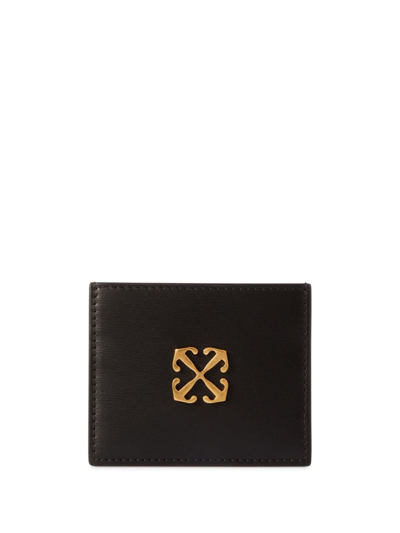 Shop Off-white Jitney Leather Card Holder In Black
