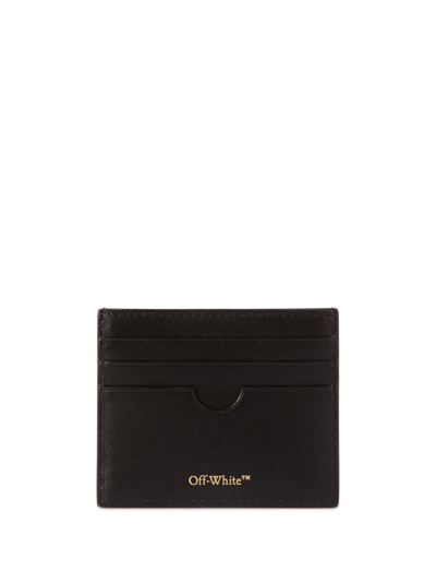 Shop Off-white Jitney Leather Card Holder In Black