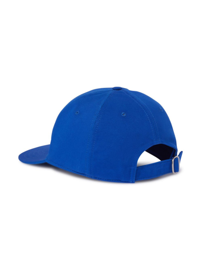 Shop Off-white Logo-appliqué Cotton Baseball Cap In Blue