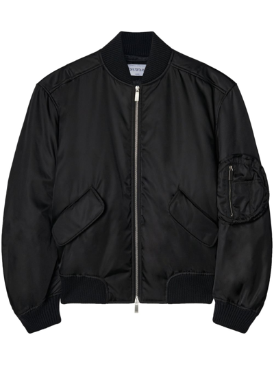 Shop Off-white Zip-fastening Bomber Jacket In Black