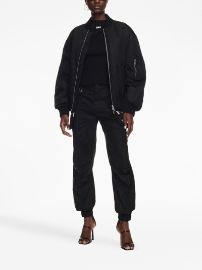Off-white Nylon Bomber Jacket In Black