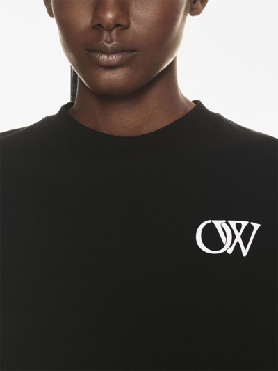 Shop Off-white Logo-print Short-sleeve T-shirt In Black