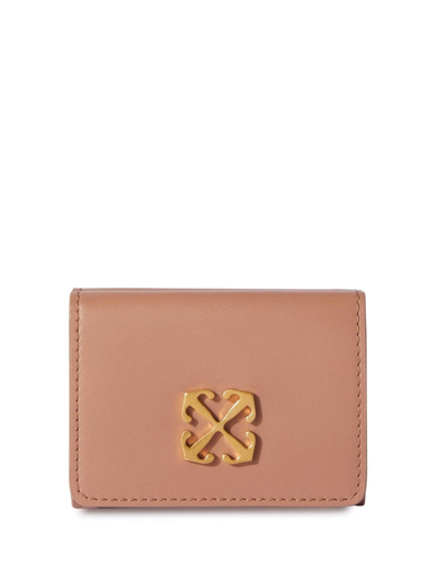 Shop Off-white Jitney Leather Wallet In Neutrals