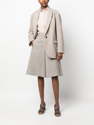 Brunello Cucinelli Wide-leg Bermuda Shorts In Neutrals