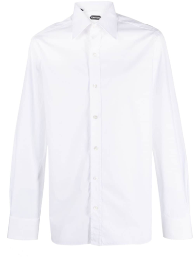 Shop Tom Ford Button-down Cotton Shirt In White
