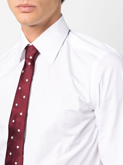Tom Ford Broadcloth Button Long Sleeve Shirt In White