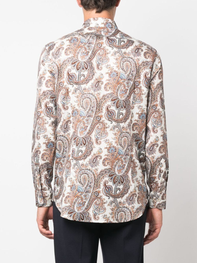 Shop Etro Paisley-print Cotton Shirt In 0991