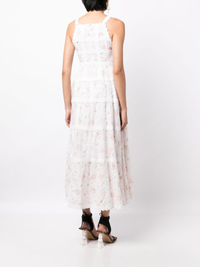 Shop Needle & Thread Vintage Ditsy Sophia Floral-print Dress In White