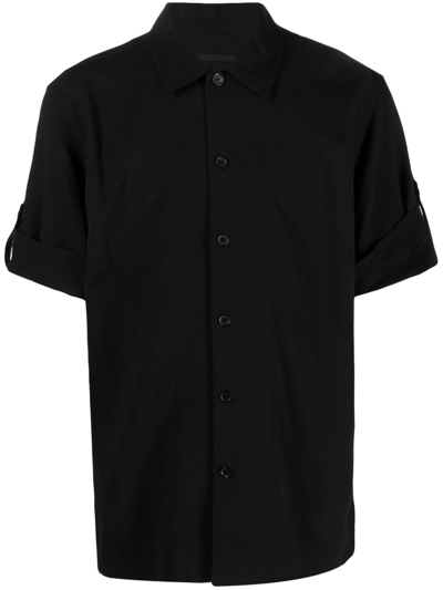 Shop Helmut Lang Short-sleeve Button-up Shirt In Black
