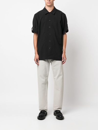 Shop Helmut Lang Short-sleeve Button-up Shirt In Black