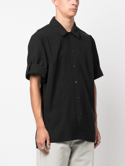 Helmut Lang Short-sleeve Button-up Shirt In Black