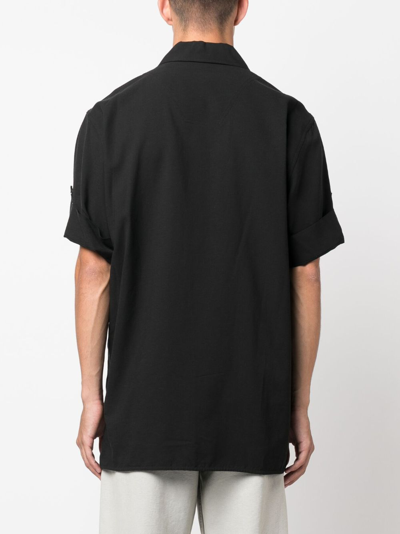 Shop Helmut Lang Short-sleeve Button-up Shirt In Black