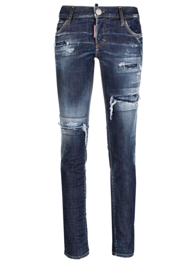 Shop Dsquared2 Distressed-effect Skinny Jeans In Blue