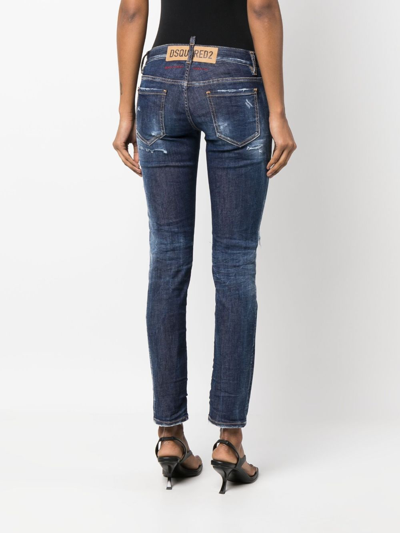Shop Dsquared2 Distressed-effect Skinny Jeans In Blue
