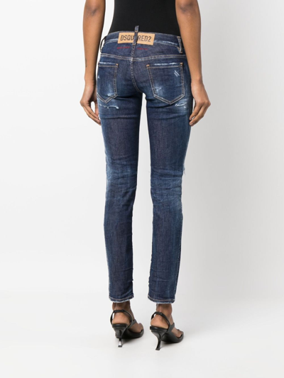 Dsquared2 Distressed-effect Skinny Jeans In Blue