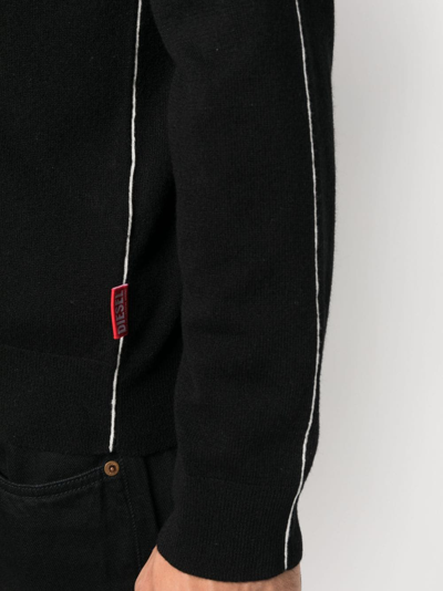 Shop Diesel K-zante Wool-cashmere Cardigan In Black