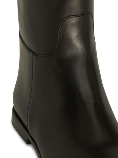 Shop Etro Debossed-logo Leather Riding Boots In Black