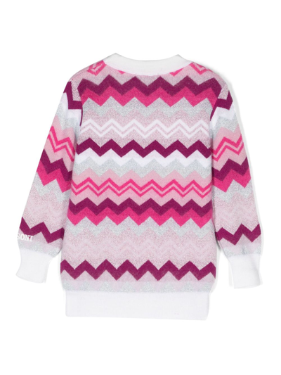 Shop Missoni Signature Zigzag-print Knit Jumper In Pink