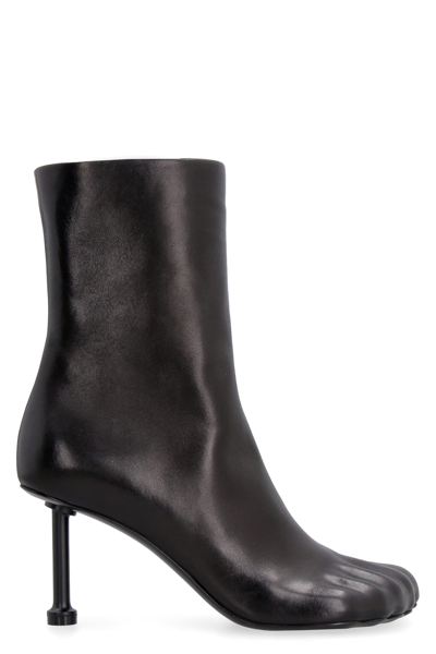 Shop Balenciaga Fetish Leather Ankle Boots In Black