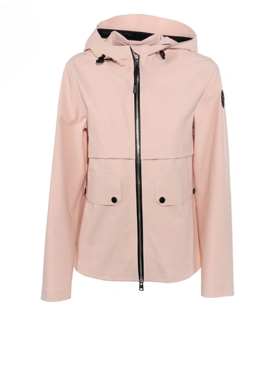 Shop Woolrich Jacket With Logo On The Sleeve In Petal
