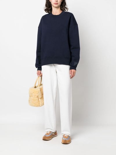 Ami Alexandre Mattiussi Sweatshirt With Logo Embroidery In Blue