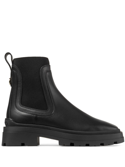 Shop Jimmy Choo Veronique Leather Ankle Boots In Black