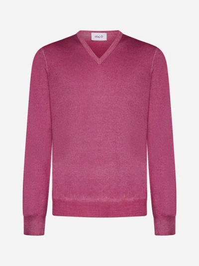 Shop D4.0 V-neck Wool Sweater In Fuxia