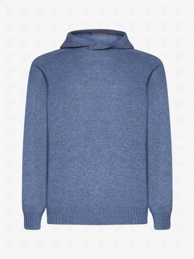 Shop D4.0 Wool Hooded Sweater In Sky Blue