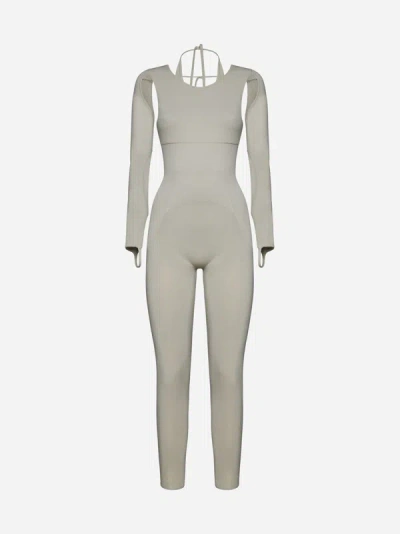 Shop Andreädamo Cut-outs Jersey Jumpsuit In Clay